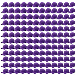 144-Pack Baseball Dad Cap Velcro Strap Adjustable Size - Purple