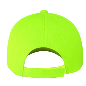 12-Pack Baseball Dad Cap Velcro Strap Adjustable Size - Neon Green
