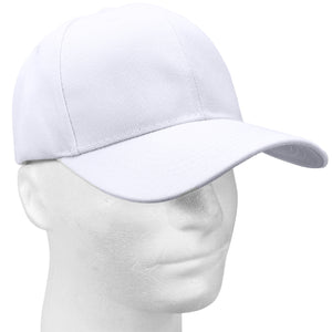 12-Pack Baseball Dad Cap Velcro Strap Adjustable Size - White