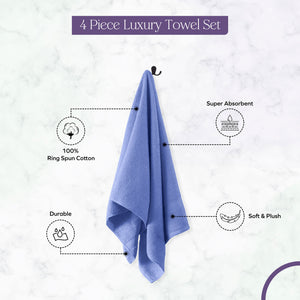 Falari 4-Pack Bath Towel 27x54 - Sky Blue
