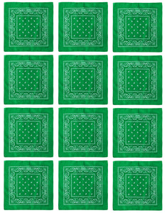 12-Pack Bandana Headband - Kelly Green