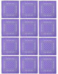12-Pack Bandana Headband - Lavender