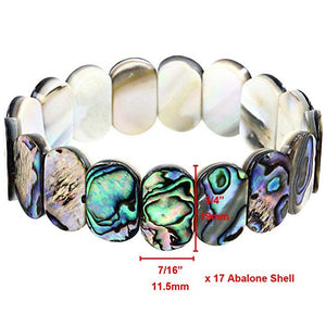 Green Abalone Shell Stretch Bracelet Round