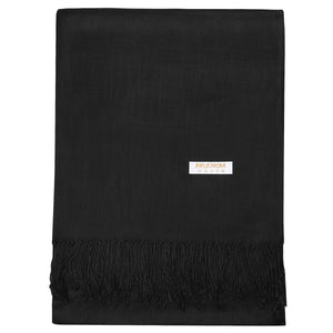 Women's Soft Solid Color Pashmina Shawl Wrap Scarf - Black