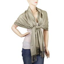 Load image into Gallery viewer, Women&#39;s Soft Solid Color Pashmina Shawl Wrap Scarf - Khaki