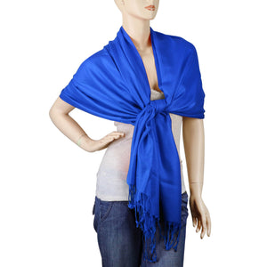 Women's Soft Solid Color Pashmina Shawl Wrap Scarf - Royal