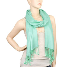 Load image into Gallery viewer, Women&#39;s Soft Solid Color Pashmina Shawl Wrap Scarf - Mint
