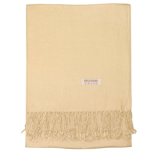 Women's Soft Solid Color Pashmina Shawl Wrap Scarf - Champagne