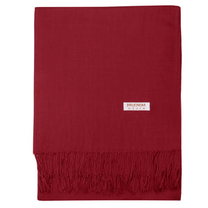 Women's Soft Solid Color Pashmina Shawl Wrap Scarf - Burgundy