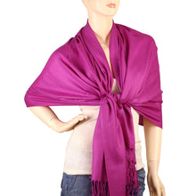 Load image into Gallery viewer, Women&#39;s Soft Solid Color Pashmina Shawl Wrap Scarf - Fuchsia