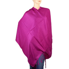 Load image into Gallery viewer, Women&#39;s Soft Solid Color Pashmina Shawl Wrap Scarf - Fuchsia