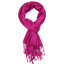 Load image into Gallery viewer, Women&#39;s Soft Solid Color Pashmina Shawl Wrap Scarf - Fuchsia