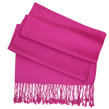 Load image into Gallery viewer, Women&#39;s Soft Solid Color Pashmina Shawl Wrap Scarf - Fuchsia