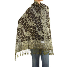 Load image into Gallery viewer, Women&#39;s Paisley Pashmina Scarf - Dark Brown