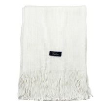 Load image into Gallery viewer, Men Solid Knitted Winter Scarf - White