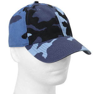Classic Baseball Cap Soft Cotton Adjustable Size - Blue Camouflage