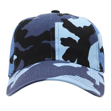 Load image into Gallery viewer, Classic Baseball Cap Soft Cotton Adjustable Size - Blue Camouflage