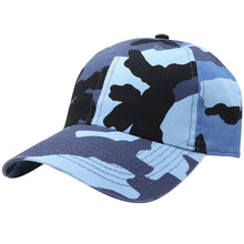 Load image into Gallery viewer, Classic Baseball Cap Soft Cotton Adjustable Size - Blue Camouflage