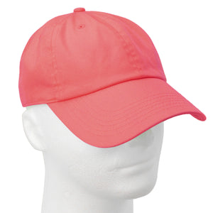 Classic Baseball Cap Soft Cotton Adjustable Size - Coral