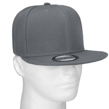 Load image into Gallery viewer, Hip Hop Style Snapback Hat Flat Bill Adjustable Size - Grey