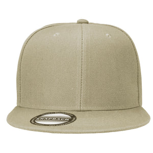 Hip Hop Style Snapback Hat Flat Bill Adjustable Size - Khaki