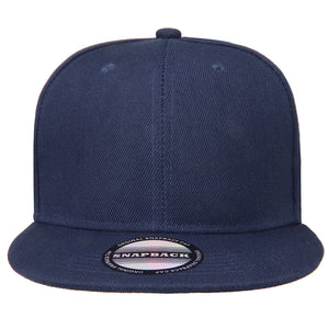 Hip Hop Style Snapback Hat Flat Bill Adjustable Size - Navy