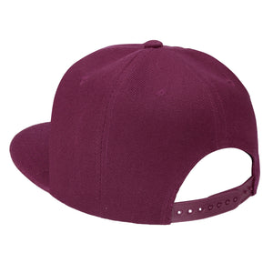 Hip Hop Style Snapback Hat Flat Bill Adjustable Size - Wine
