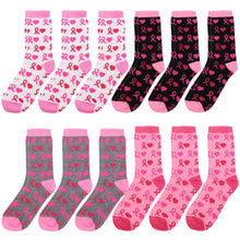 Load image into Gallery viewer, 12-Pack Women&#39;s Crew Socks Pink Ribbon &amp; Heart