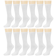 Load image into Gallery viewer, 12-Pack Women&#39;s Crew Socks - White