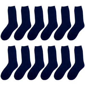 12-Pack Women's Crew Socks Navy