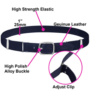 Falari Kids Leather Elastic Adjustable Belts for Boy Girl All Occasion Variety Colors